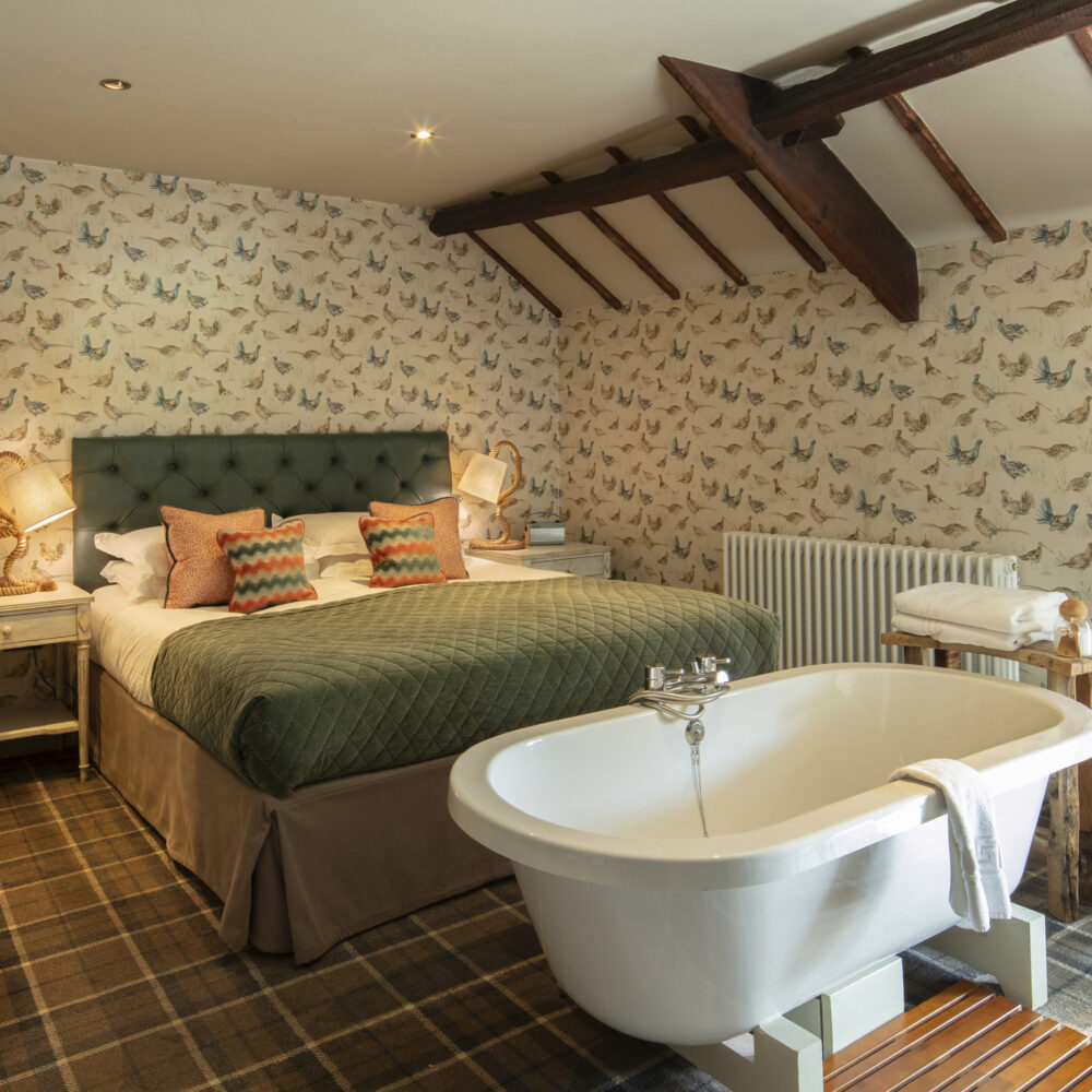 Room 1 interior with freestanding bath